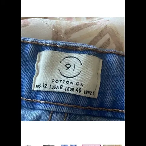 Cotton On  Mid Grazer Skinny Jeans with Exposed Button Fly. Size 8. thumbnail 7