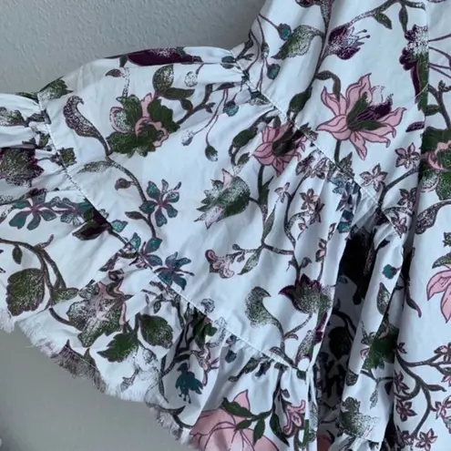 Melrose and Market Ruffle Sleeve Floral Top Statement Sleeves SP