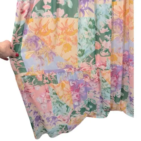 Lane Bryant NWT  Patchwork Floral Sleeveless V-Neck‎ Tiered Maxi Dress 16