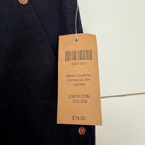 Duluth Trading Women’s 12x29 Navy Blue Fire Hose Slim Leg Pants Jeans New Size 12