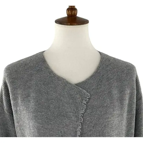 The White Company Ash Gray Merino Wool Long Cardigan Sweater Coat Size 8