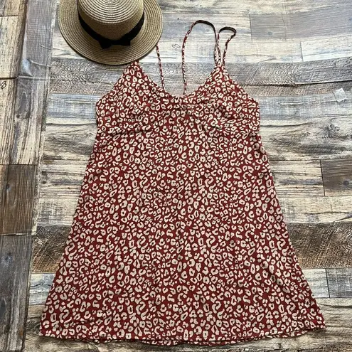 Kendall + Kylie  bohemian Mini dress sundress MEDIUM burnt orange Tan Adjustable