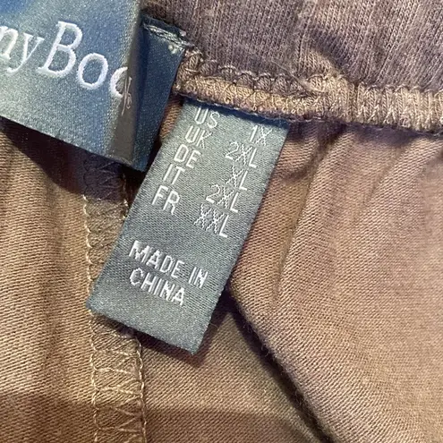 AnyBody Pull On Cozy Soft Joggers Lounge Pants Women's Taupe Size 1X Tan