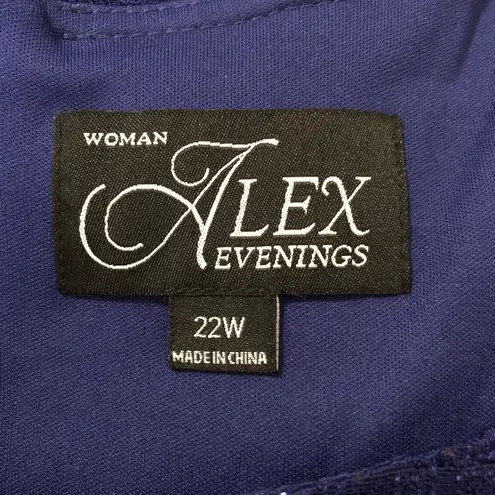 Alex Evenings NWT Scoop Neck Jacquard Glitter Embellished Chiffon Dress Size 22W