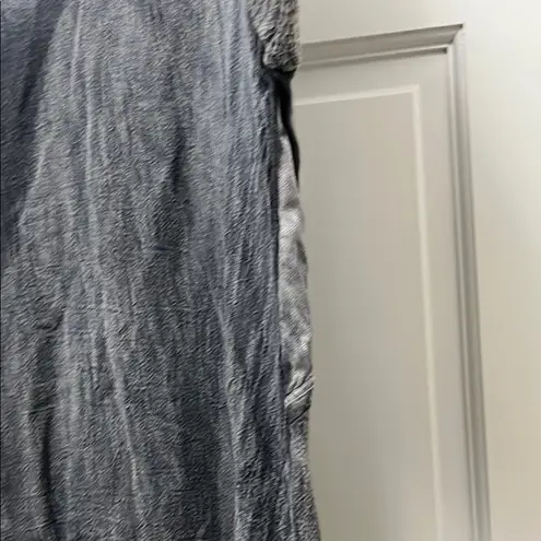 XCVI Charcoal Gray Mixed Media Textured Long Sleeve Top - Size Large