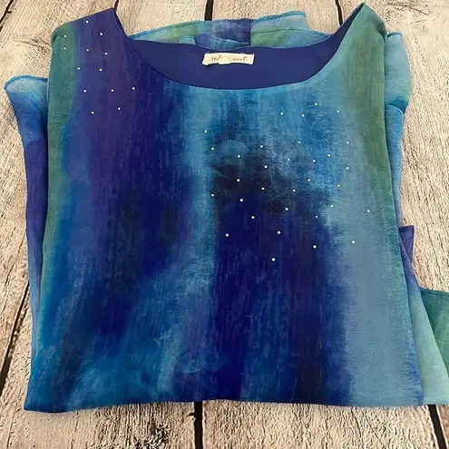 Indigo Soul NWOT! Women’s blue/green blouse 2XL