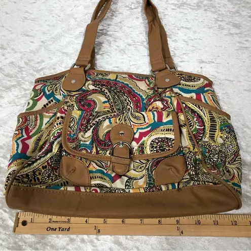 Y2k paisley shoulder handbag purse cotton & linen blend