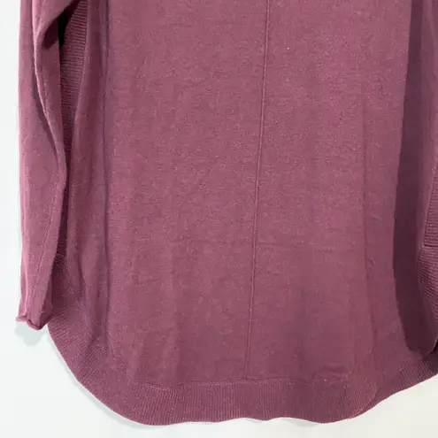 Caslon Women’s Cowl Neck Wool Blend Scoop Hem Sweater Purple Size Medium NWT