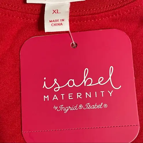 Isabel Maternity Santa Baby Long Sleeve Holiday Tee Red Size undefined