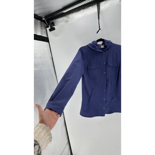 Duluth Trading Company Water Rain Resistant Jacket Hooded Button Up size S Purple