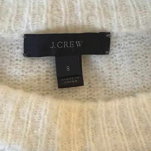 J. Crew Snowflake Sweater Small Soft Cream Navy Blue Fair Isle Cozy Warm Cabin