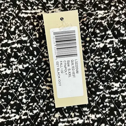 NWT A La Carte Black White Quilted Zip Up Vest Medium