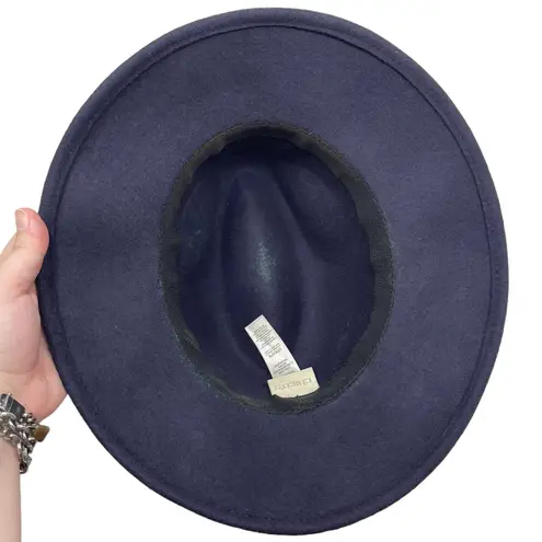 Chico's Kevin Fedora 100% Wool Felt Hat Navy Blue