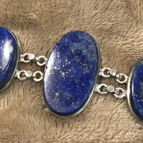Sterling Silver Southwestern Lapis Lazuli Bracelet