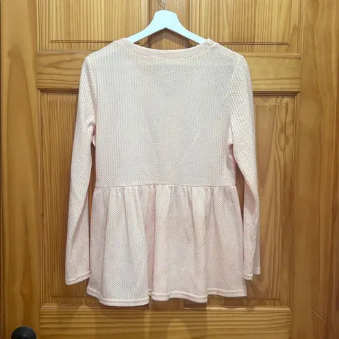 Boutique Brand Size Medium Ballet Pink Thermal Bohemian Style Top