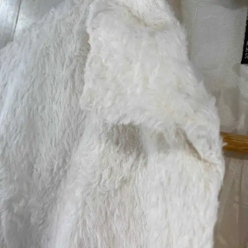 Etcetera Blazer Jacket Womens 10 White Viscose Pile Shag Lined