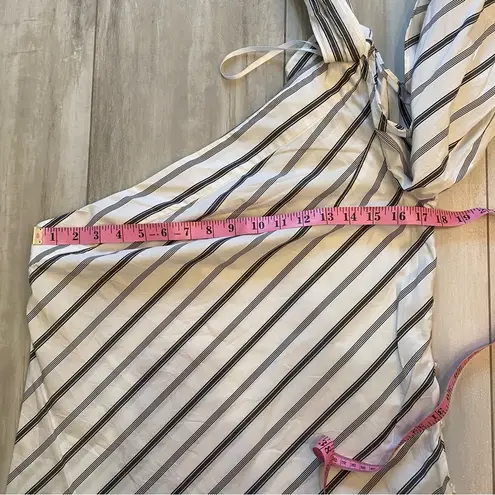 Milly Black and White Striped One-Shoulder with Long Sleeve Nina top, size 4