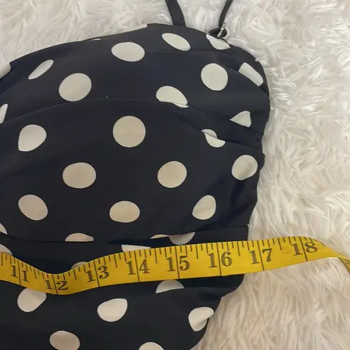 Catalina One Piece Swimsuit Black with White Polka Dots