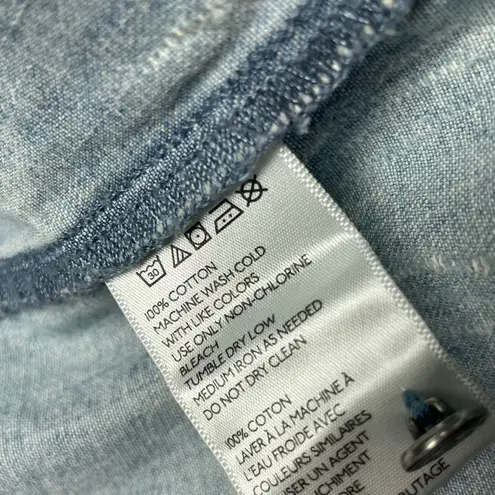 Salt Valley Western Denim Button Down Shirt Womens Small Light Wash Rodeo Blue