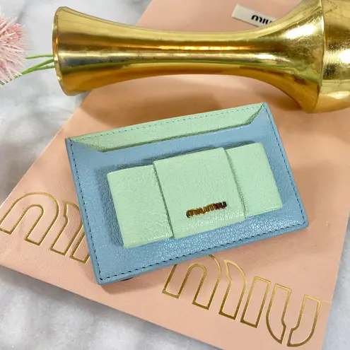 Miu Miu Madras Bow Bi-Color Card Holder