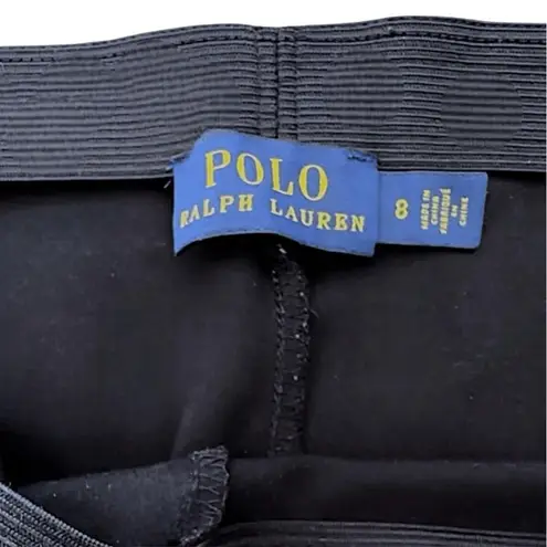 Ralph Lauren Polo Women Black Slim Stretch Pants Ankle Zip Size 8