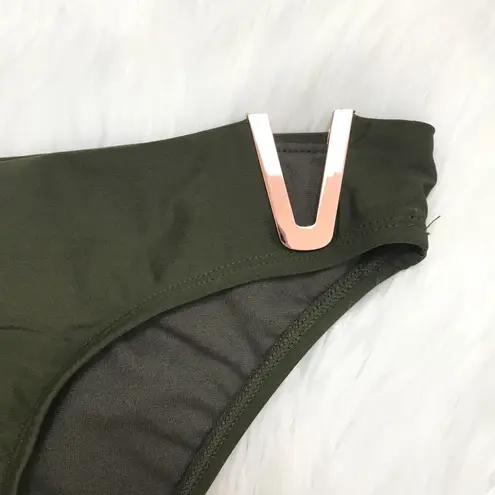 Rachel Roy Bikini Bottom Olive Green Rose Gold V