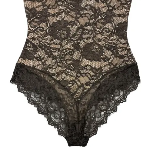 PINSY Lace Shaping Lace Bodysuit Brown Sculpting Stretch Shapewear Large NWT Size M