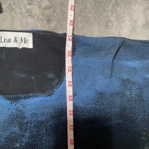 Lisa & Me Sweater Womens XL Hand Painted San Francisco Skyline Vintage Artsy Y2K Black