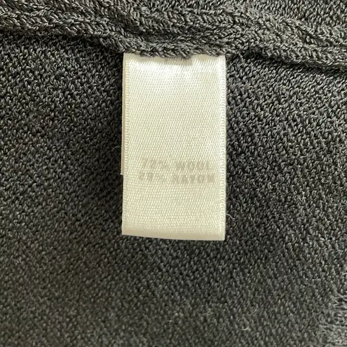 St. John Caviar Wool Blend Sleeveless Sweater Knit Tank Top Black Cream Size S