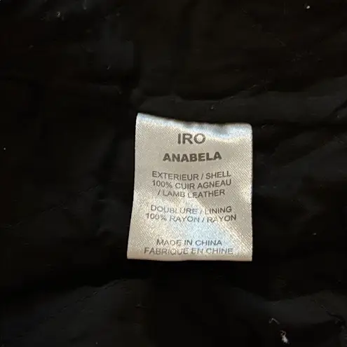 IRO Anabela Lamb Leather Bordeaux Jacket Zip Up SEE MEASUREMENTS FOR SIZING