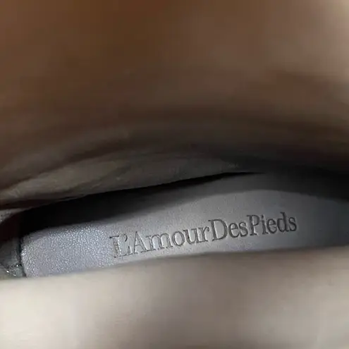 LAmour Des Pieds Pamby Black Suede Ruched Western inlaid Heel Boots womens 6