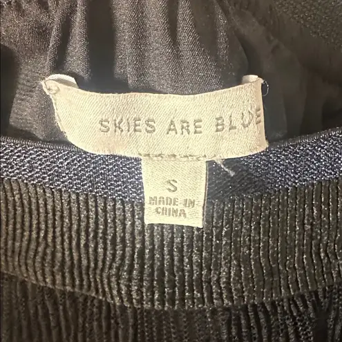 Skies Are Blue Black Sheer Lace Overlay Midi Skirt