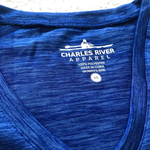 Charles River Apparel 🆕 space dye royal blue v neck short sleeve…