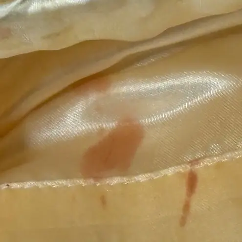 Kate Landry Vintage Pleated Satin Clutch Silver Chain Strap & Rhinestone Clasp