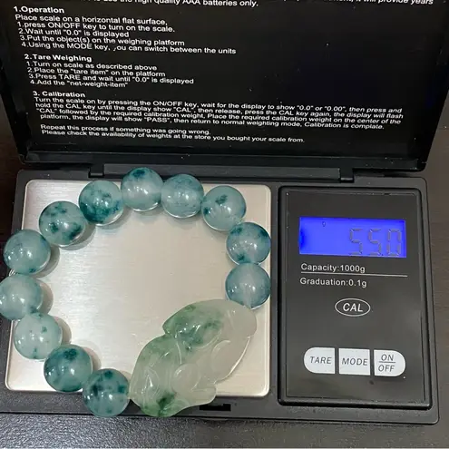 Handmade Pi Xiu Green Chalcedony Beads Natural Gemstone Lucky Bracelet One Size