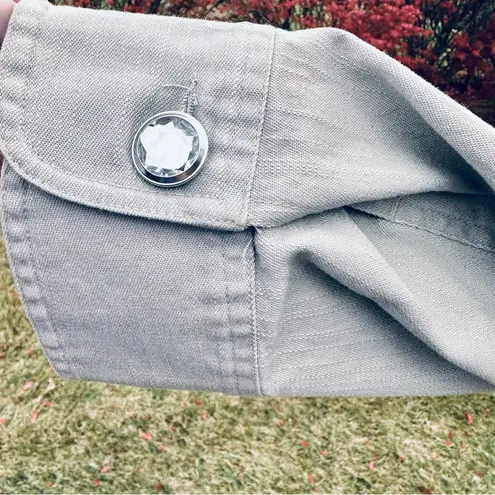 Multiples Embellished Rhinestone Pale Green Jacket Sz. L