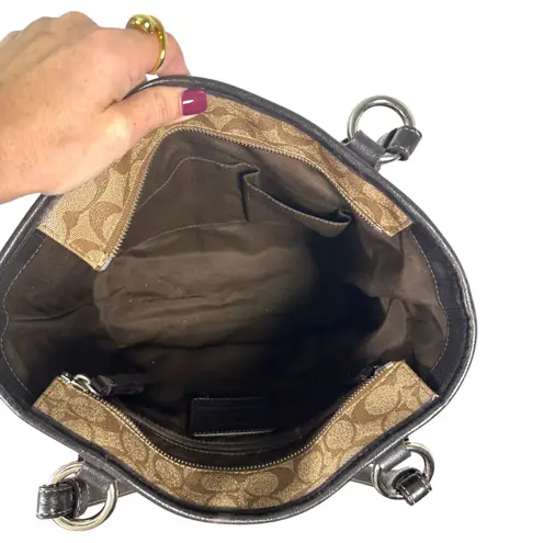 Coach  18917 Peyton Signature Brown Leather Tote Purse Handbag Shoulder