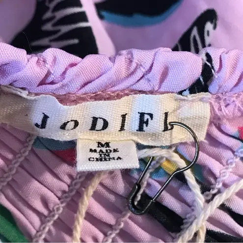 JODIFL Floral Multi Floral One Shoulder Smocked Top