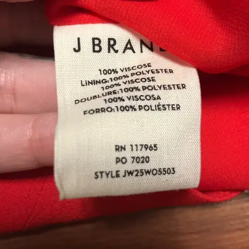 J Brand  Red Asymmetrical Tiered Skirt, Size 4