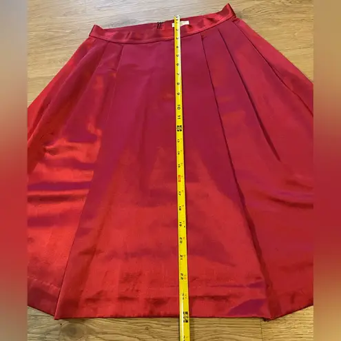 Kate Spade  New York Red Silk Pleated A-line Skirt Size 4