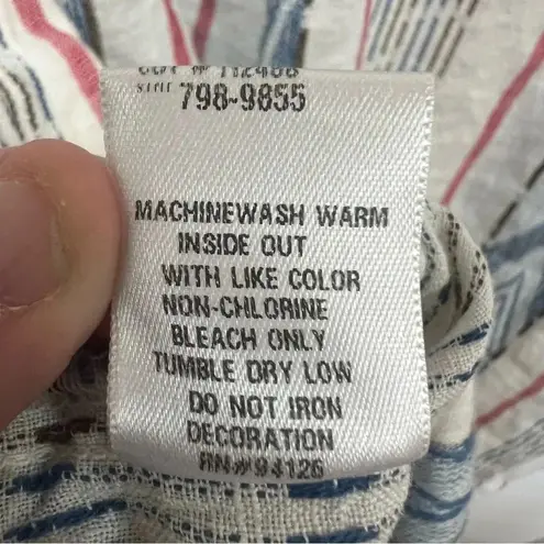 CP Shades linen red, blue, & white 100% linen dress size small