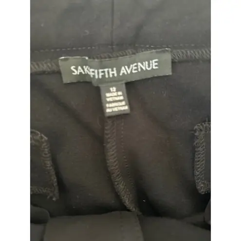 SAK FIFTH AVENUE Black Straight Leg Ankle Pants Womens Size 12 Stretch