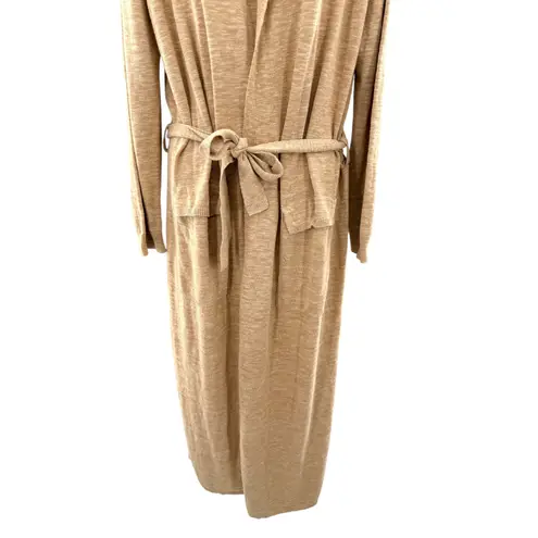 FP Beach Free People Beach Slub Knit Long Cardigan Sweater Open Front Belted Boho Tie S - Image 2