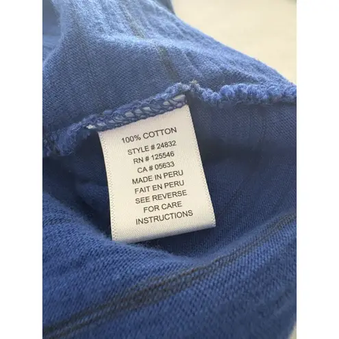 Habitat Clothes to Live In Shirt Womens Medium Blue Stripe Crinkle Lagenlook