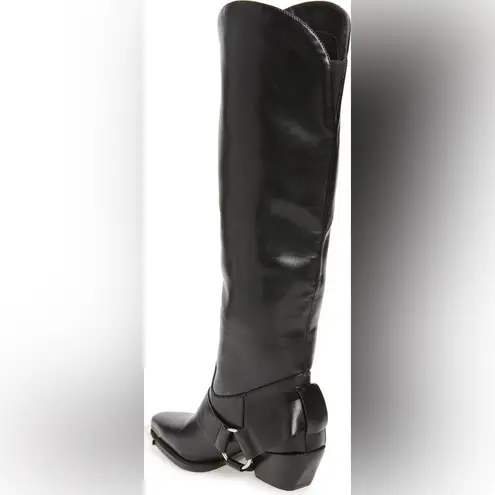 AZALEA Wang Lincolnpark Western Boot 7.5 Knee High Moto Black