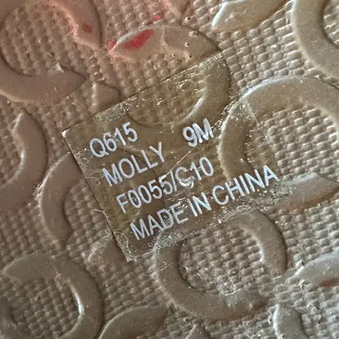 Coach  Molly Flip-Flop Sandals Etched Footbed Heart Teal Blue Size 9 Women's