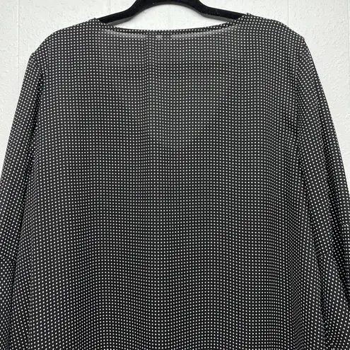 Tacera Polka Dot Womens Top 2X Workwear Office Career Party Event Evening Dressy