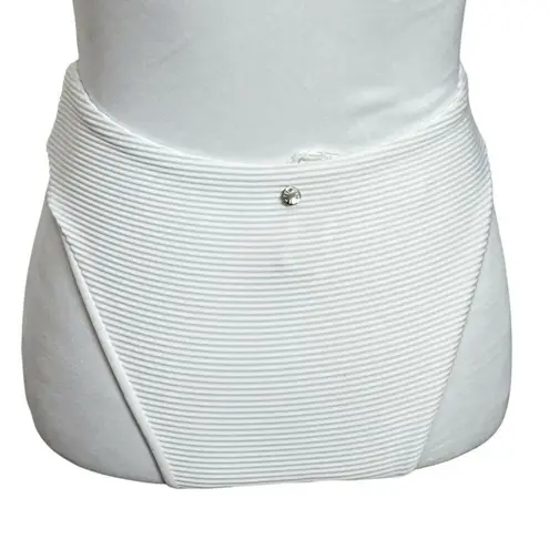 Seafolly Essentials Ribbed Bikini Bottoms Women’s Size 4 High Cut White Swim - Image 6