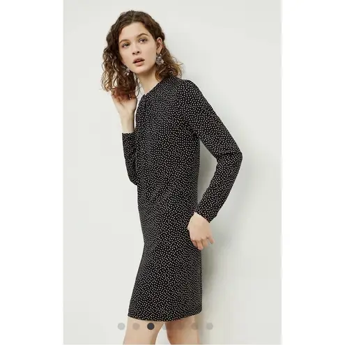 MM. LaFleur The Juliana Dress—Pin Dot Jersey Size Medium Polka Dot Black