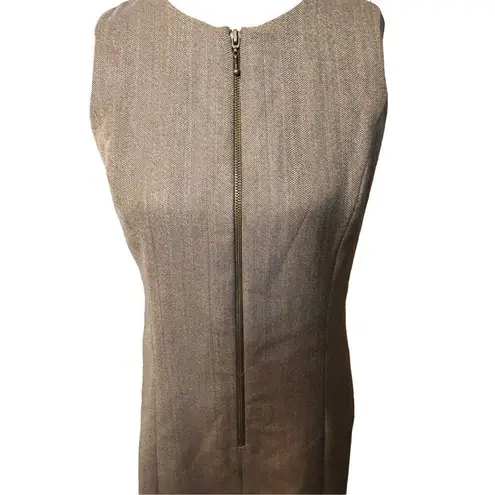 Rafaella wool sheath gray taupe front zip accent sheath career dress Size 4